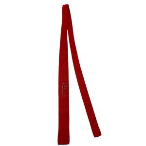 Vintage Men's Neck Tie Skinny Red Embroidered Axe Emblem Squared End *See Notes*